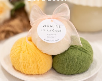 Fuzzy Nylon Yarn with Wool Felt–Like Texture, Candy Cloud Yarn for Amigurumi, Plush Crochet & Knitting, FREESHIPPING 35+