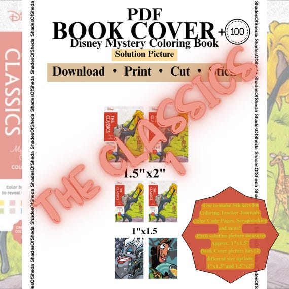 Disney Mystery Coloring The Classics Volume 1 Edition Page Solutions PDF Stickers