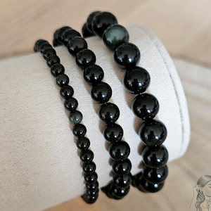 AAA Hemels Oog Obsidiaan Armband, Echte Natuursteen, 4mm, 6mm en 8mm Halfedelstenen Kralen, Handgemaakt, Beschermend, Cadeau voor Mannen en Vrouwen