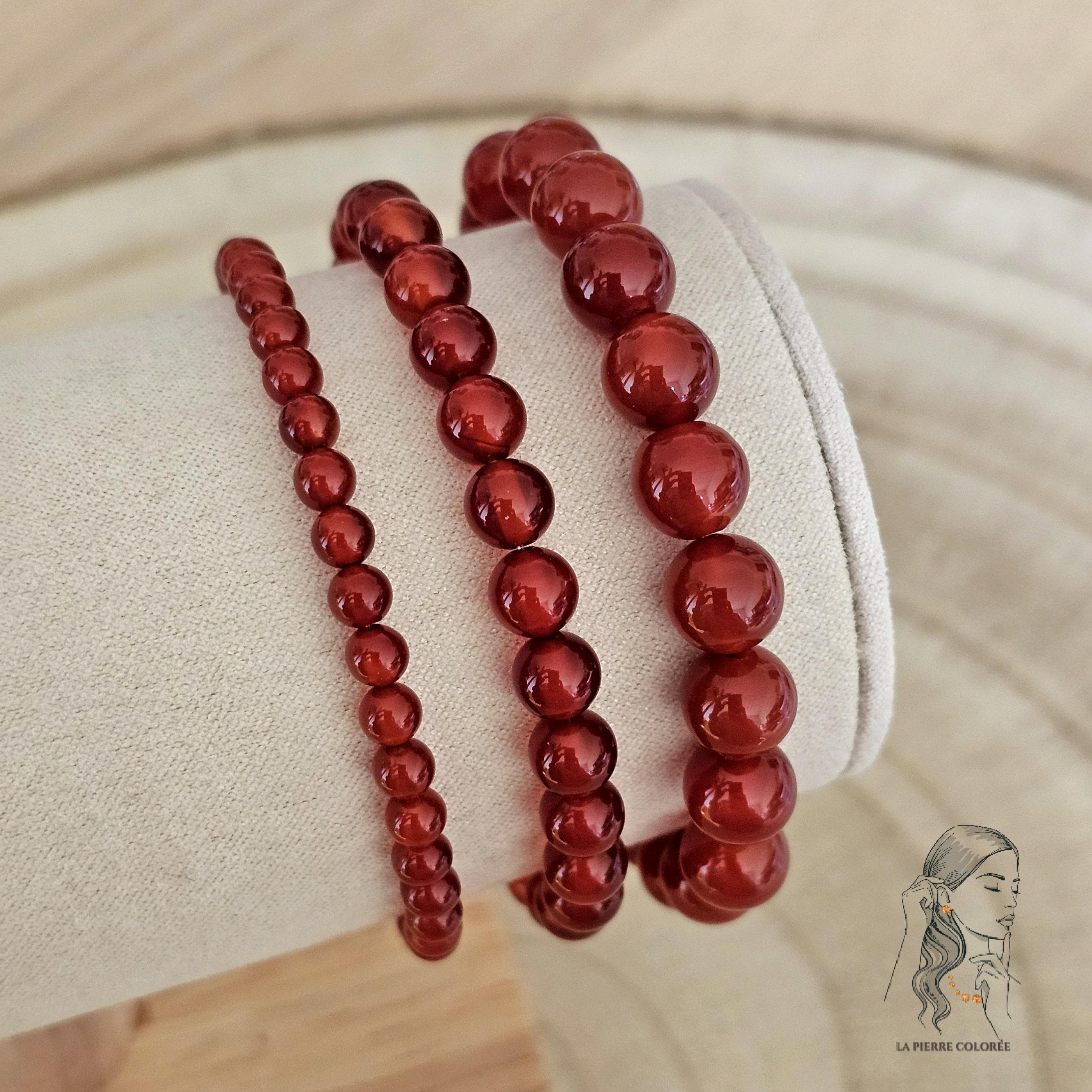 AA Carnelian Bracelet, Genuine Natural Stone, 4mm 6mm 8mm Red Bead, Handmade, Vitality Energy Confidence, Gift for Women Men Children
