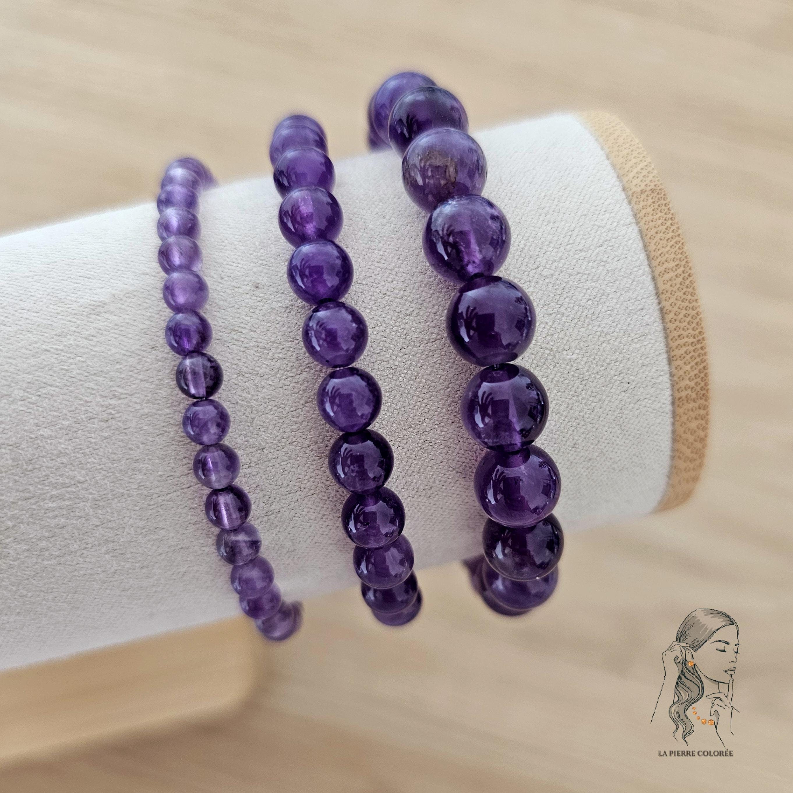 Parure Collier + Bracelet En Améthyste Naturelle - Marque Désirs Essentiels - Neuf