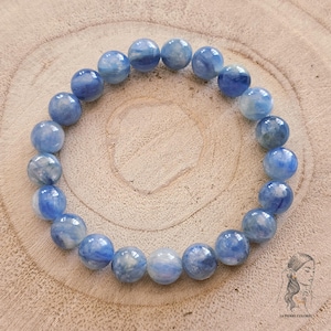 AAA Blue Kyanite Bracelet, Genuine Natural Stone RARE, Semi-precious Pearl 6mm 8mm, Kyanite Disthene Gem, Gift for Women Men Children
