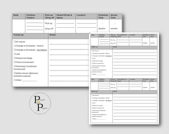 Co-parenting exchange documentation tool and tracker - Manual Template