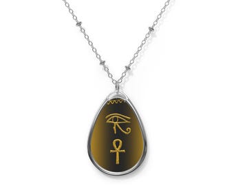 Collier, oeil d'Horus et Croix Ankh, bijoux égyptiens pendentifs clé de vie, amulette de protection symbole spirituel, cadeau pour les amateurs d'égyptologie