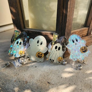 Glitzer Geist Badge Reel: Halloween Krankenschwester Ausweishülle