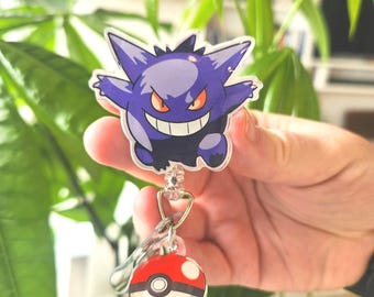 Carrete de insignias inspirado en anime, varios tipos disponibles, carrete de insignia giratorio con pinza de cocodrilo, opción de pin