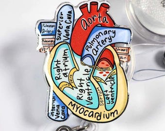 Anatomical Heart Badge Reel: Nurse, Doctor, Healthcare Gift
