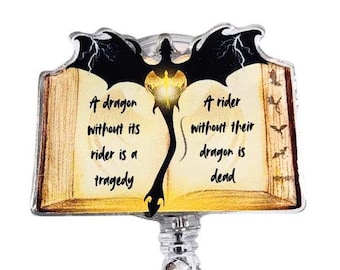 Dragon Rider Badge Reel: 4th Wing Booktok Retractable ID Holder