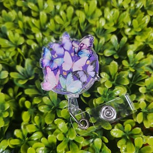 Butterfly Badge Reel, Spring Retractable Badge Reel, Gift for Her, Gift for Butterfly Lover, Cute Summer Badge Reel, Nurse Badge