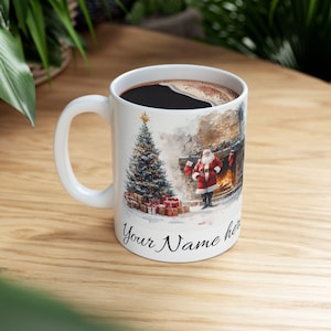 Personalized Christmas Ceramic Mug, Holiday Gift for Young Family, Festive Season Coffee Cup, Custom Name Xmas Mug, Hot Cocoa Cup, Christmas