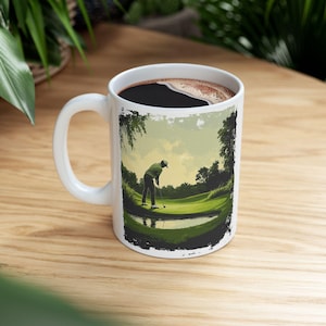 Golfer&#39;s Ceramic Mug | Golf Lover Mug | Coffee Mug for Golfers | Golf Gift | Golf-Themed Mug | Perfect Gift