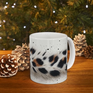 Leopard Print Ceramic Mug, Modern Coffee Cup, Stylish Kitchen Decor, Animal Print Lover Gift, Colorful Morning Routine Cup, Birthday Gift