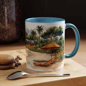 Tropical Paradise Coffee Mug, Beach Vibes, Summer Sips, Relaxing Gift, Vacation Memories