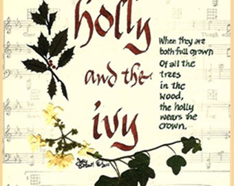 The Holly and the Ivy,  a favorite old English winter Victorian holiday card, collectible series