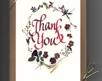 Boxed Thank You  cards | vintage pressed flowers | 4 different designs*Nov. 1 to Nov. 15 use code TYBOX for 15% off*