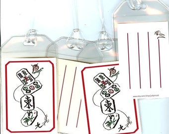 Mah Jongg, Luggage tag, bag tag, MahJongg tag, clear plastic,  with area to add your information on the back .