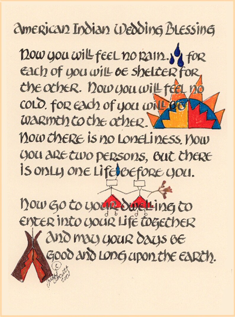 Wedding Blessing American Indian Notecard Wedding Card Etsy