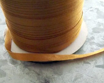 Silk Antique Gold Silk Ribbon 1/8 inch 4 yards 100% Silk