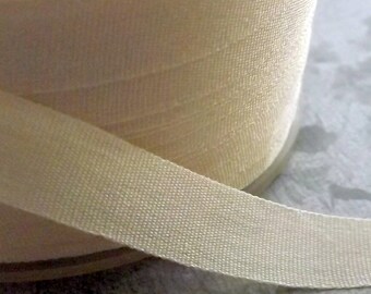 Silk Ribbon Ivory 1/4 inch 2 Yards 100% Silk