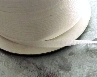 Silk Ribbon White 1/8 inch wide 4 yards 100% Silk