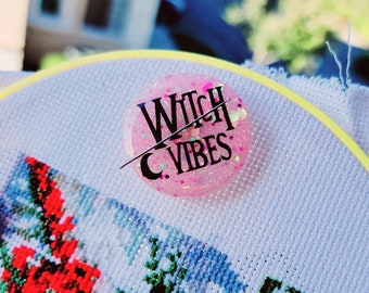 Witch Needle Minder cross stitch Sewing or Embroidery, Fridge Magnet, Personalized needle Holder Witch, Stitching, Custom Sewing tools