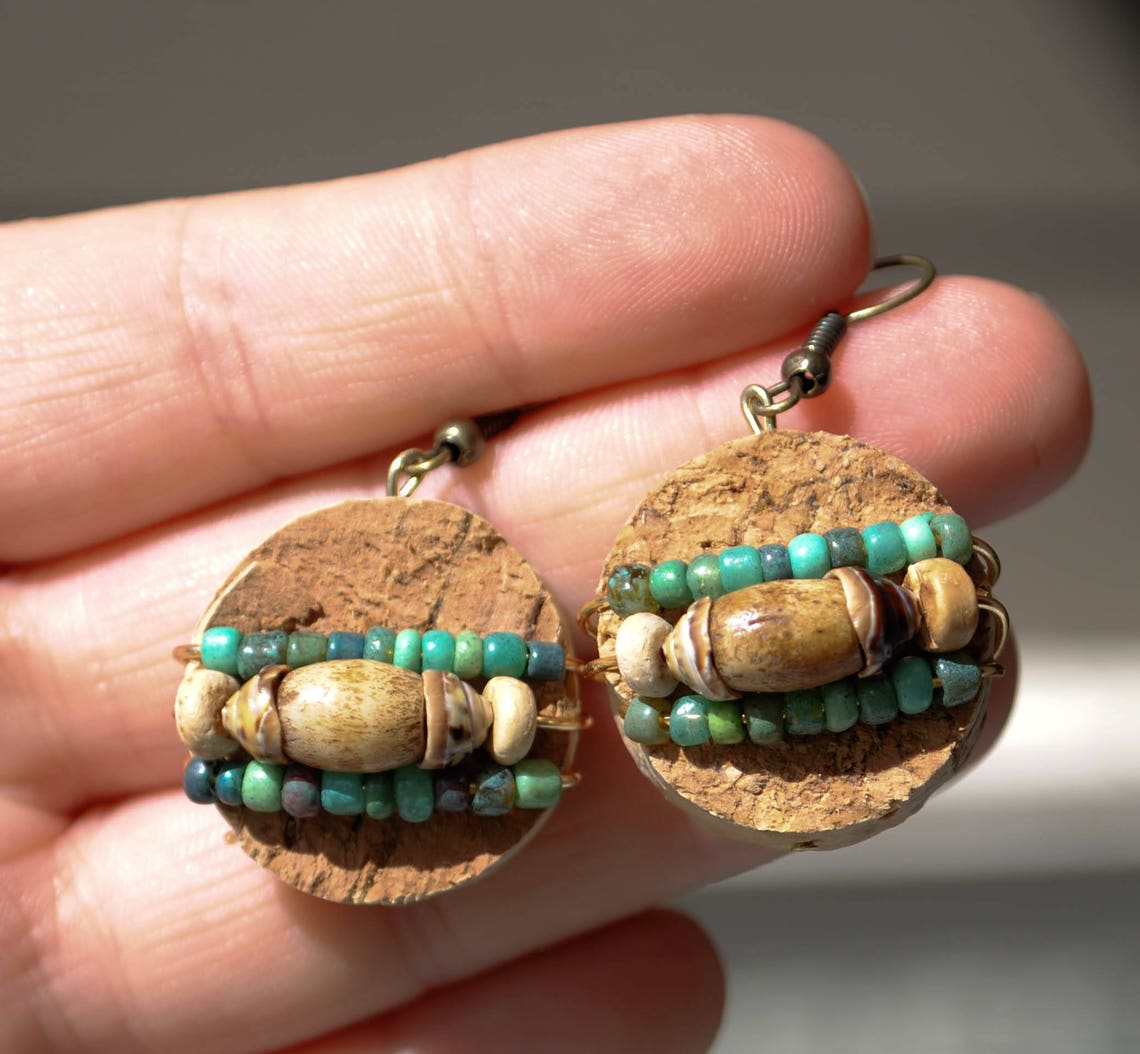Beach Jewelry Boho Jewelry Recycled Cork Cork Jewelry Etsy