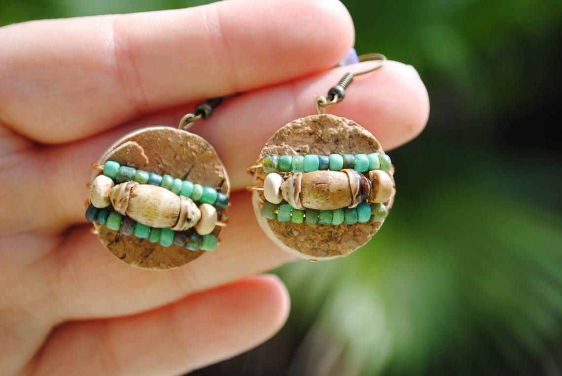 Beach Jewelry Boho Jewelry Recycled Cork Cork Jewelry Etsy