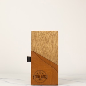 Customized Leather and Wood Check Holder, Made in the USA, Check Presenter, Custom Bill Presenter, Custom Check Holder, Full Grain Leather