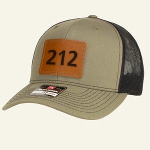 Area Code Leather Patch Hats - Richardson 112 Adjustable Snapback Trucker Hat