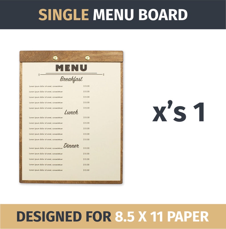 Customizable Birch Menu Board: Engraved Restaurant Cafe Bar Menu (8.5 X ...