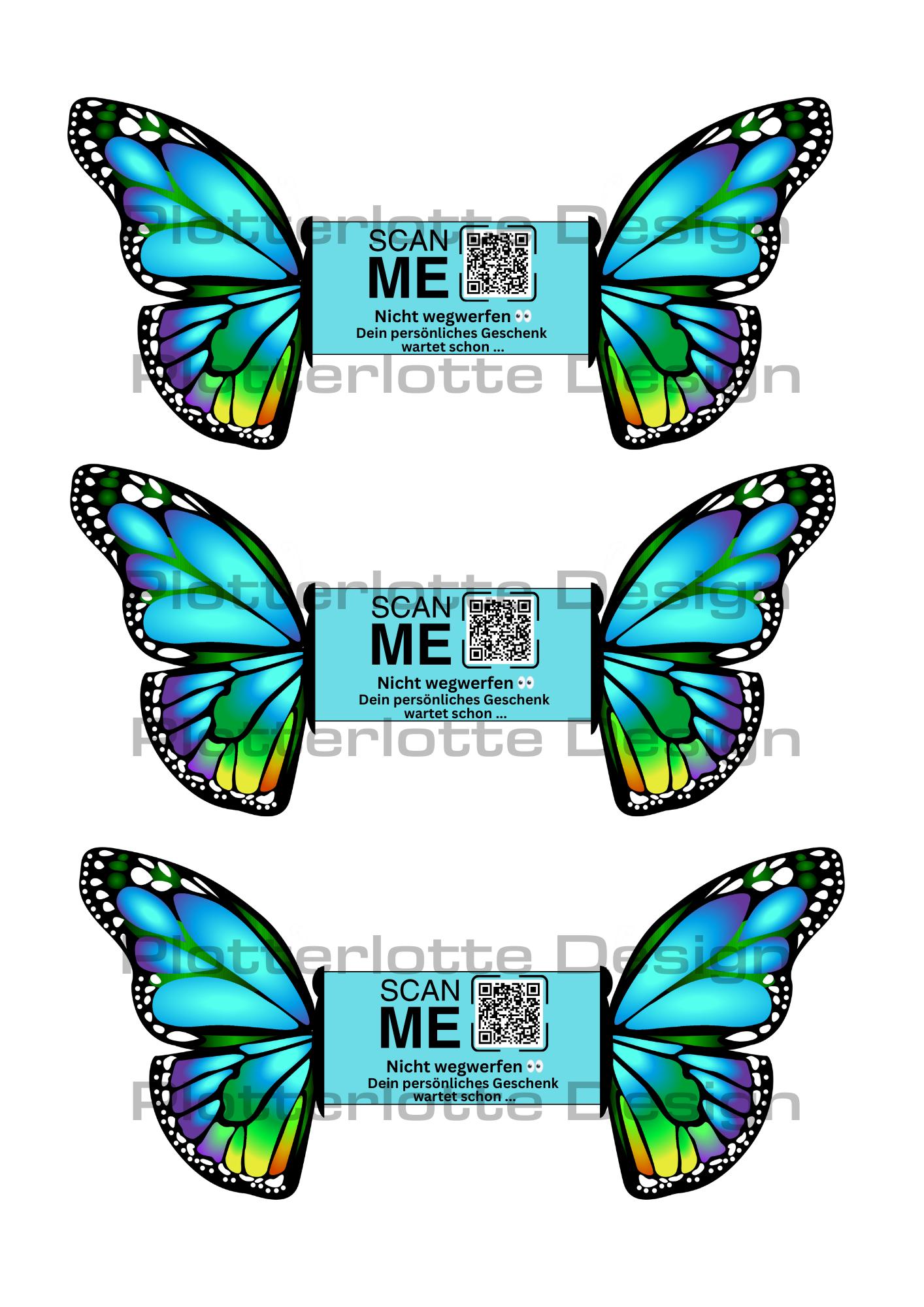 Plotter Sticker Qr Code Sample Butterfly Marketing Card | QR Code Flyer Template | Printable ...