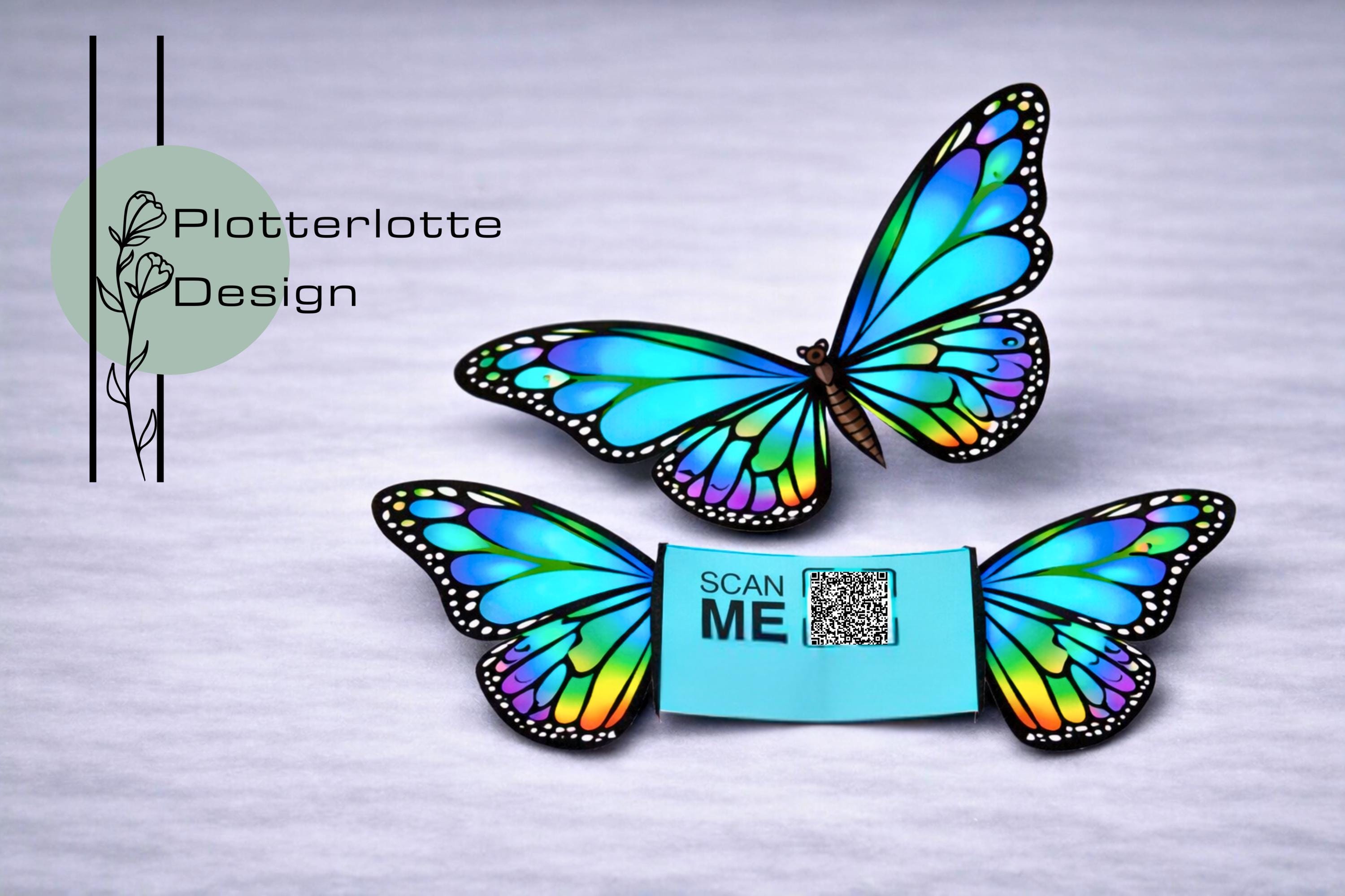 Plotter Sticker Qr Code Sample Butterfly Marketing Card | QR Code Flyer Template | Printable ...