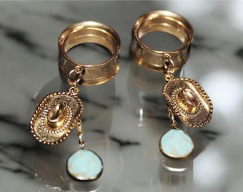 Cowgirl Turquoise Tunnel Earrings