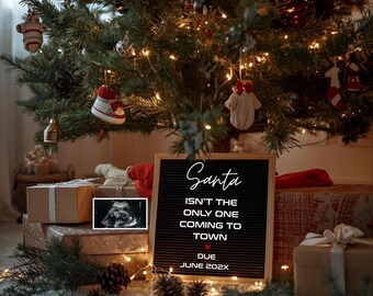 Anuncio de bebé navideño / Revelación de embarazo para redes sociales / Descarga digital