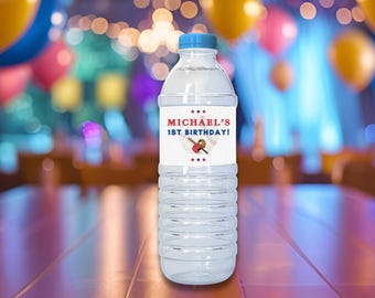 Baseball Birthday Party Water Bottle Labels (Digital Download)