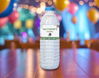 Football Water Bottle Labels, Football Birthday Party, Football Party Decorations, Football Water Label, First Year Down, Digital Download