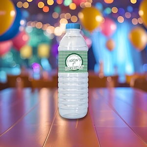 Golf Birthday Party Water Bottle Labels: Editable Template (Digital Download)