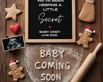¡Bebé en camino!, Anuncio de embarazo en camino, Anuncio de embarazo navideño