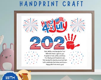 4 juli handafdruk kunst: patriottisch gedicht aandenken (digitale download, 11 x 8,5 in jpg en pdf