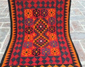 3.5x2.3 feet Wall Hanging Afghan Kilim Rug Traditional Handwoven Design Home Decor Oriental Rug Handmade Afghan Flatweave Afghan Kilim Rug