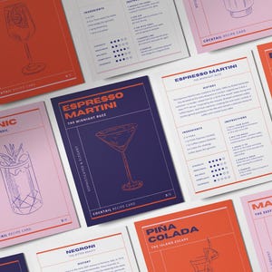 Schede ricette cocktail (completamente personalizzabili)