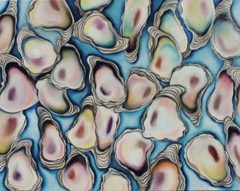 8" x 10" Signed and Numbered Matted Print Measures 11" x 14" with Mat. "THIRTY OYSTERS" by Julie Jones Free Shipping!