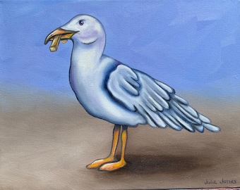 Seagull Art Seagull fine art print limited Edition signed numbered giclee 8x10 PRINT Fits 11x14 frame Seagull Print Bird Art Bird Print gull