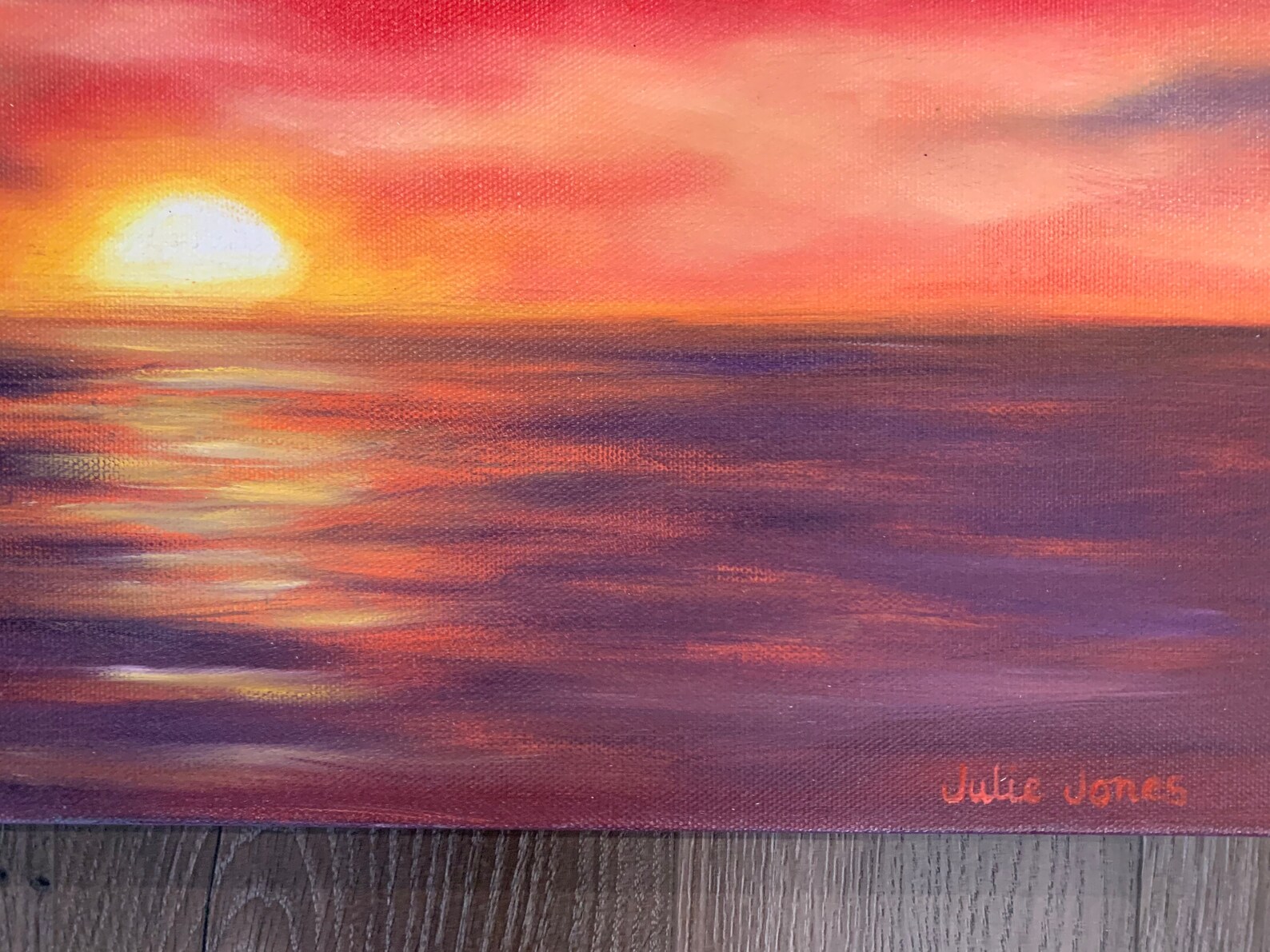 Original Vibrant Coastal Sunset Oil Painting on Gallery Etsy
