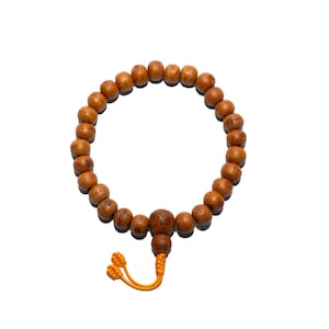 Mala de muñeca con semillas de Bodhi lisas, Mala budista de muñeca, Bodhi de ojo de fénix, Mala de postración, Mala de 21 y 27 cuentas, Cordón elástico con nudo fijo, Hecho en Nepal