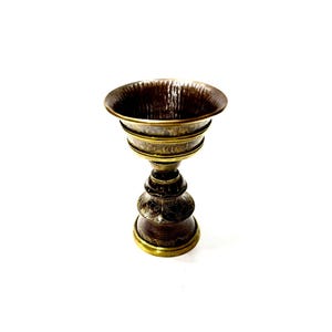 Hand Made, Butter Lamp, Copper Oxidize And Gold Engraving , Buddhist Butter Lamp, Altar Offering Butter Lamp, Light Offering, Made in Nepal