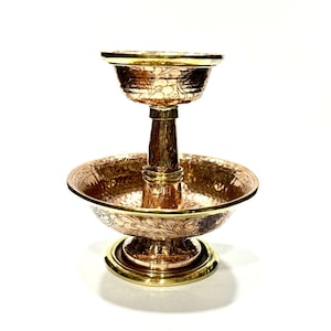 High Quality Copper Serkyem Set, Buddhist Serkyem Set, Tea Offering Serkyem, Golden Drink Offering,Buddhist Altar Serkyem Set,Made in Nepal