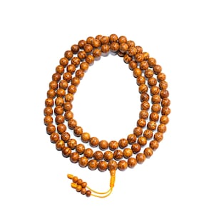 High Grade, 3 Eye Bodhi Seed Mala, Tibetan Buddhist Prayer Mala, Indian Bodhi Seed, Polished Bodhi Mala, Natural Bodhi Malas, 11MM 108 Beads