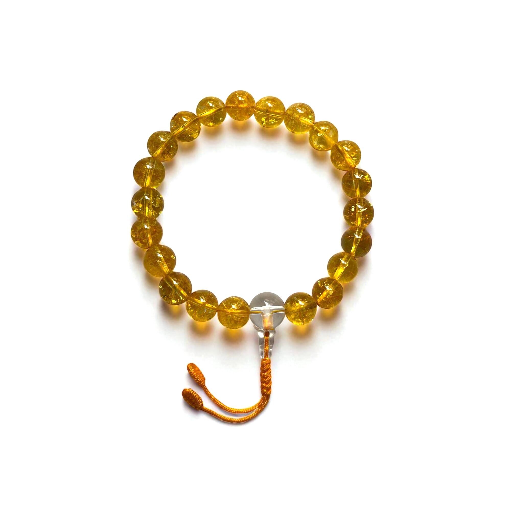 Citrine Quartz, Citrine Wrist Mala, Buddhist Wrist Mala, Golden