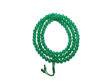 High Grade Aventurine Mala, Tibetan Buddhist Prayer Mala, Aventurine Stone, Green Aventurine Stone Mala Mala, 8MM 108 Beads, Adjustable Knot